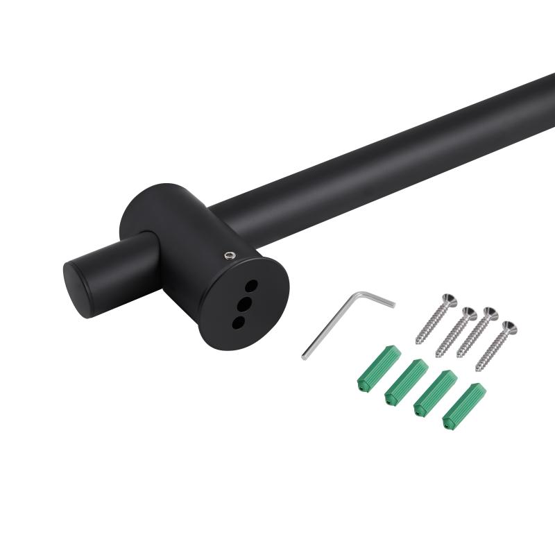 Душова стійка з тримачем універсальна Qtap Lepit 665 мм округла QTLEP82103OB Black Matt — фото 5