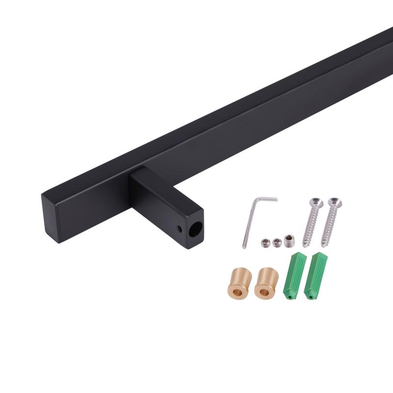 Душова стійка з тримачем універсальна Qtap Lepit 705 мм прямокутна QTLEP82103NB Black Matt — фото 4