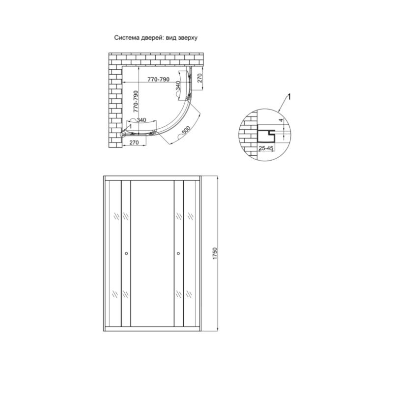 Душова кабіна Lidz Latwa SC80x80.SAT.MID.GR, скло тоноване 4 мм без піддона — фото 2