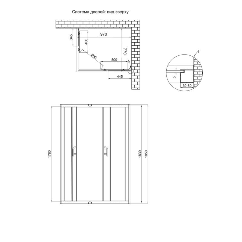 Душова кабіна Lidz Wawel SC100x80.SAT.LOW.FR, скло Frost 5 мм без піддона — фото 2