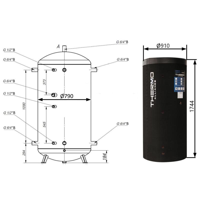 Теплоакумулятор Thermo Alliance TA-ТАМ-00 750 з ізоляцією 60 мм — фото 2