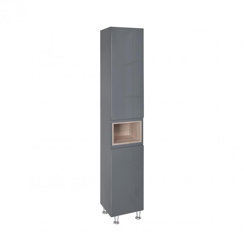Пенал підлоговий Qtap Robin 350х1950х316 Graphite/Whitish oak QT1376PN1652RGWO