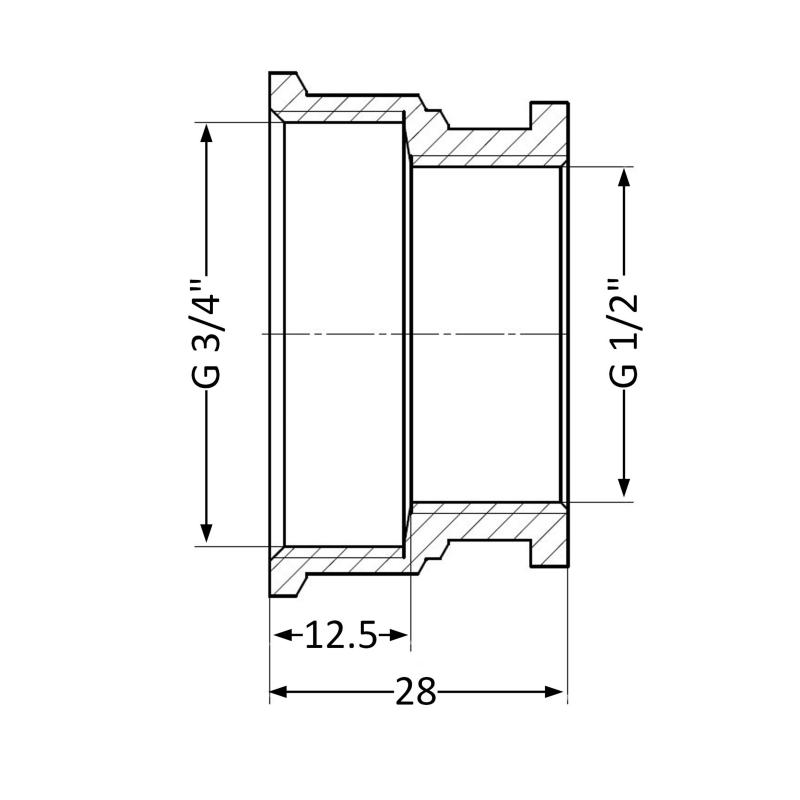 Муфта Thermo Alliance Standart 1/2"х3/4" ВР SD4051520 — фото 2