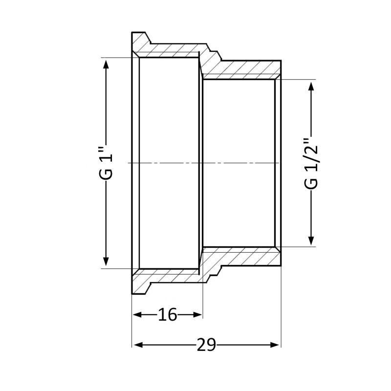 Муфта Thermo Alliance Standart 1/2"х1" ВР SD4051525 — фото 2