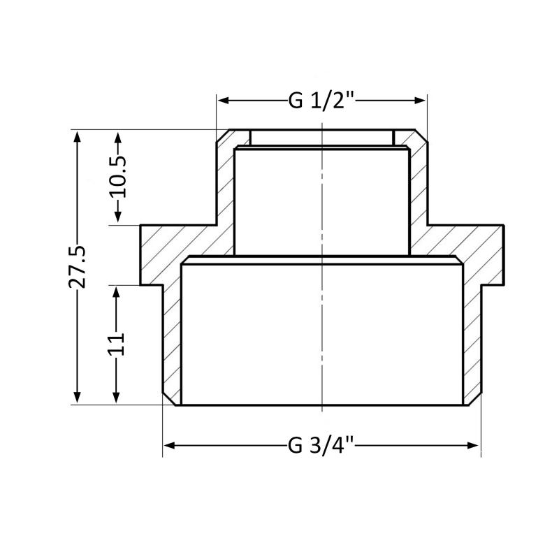 Ніпель Thermo Alliance Standart 1/2"х3/4" ЗР SD4081520 — фото 2