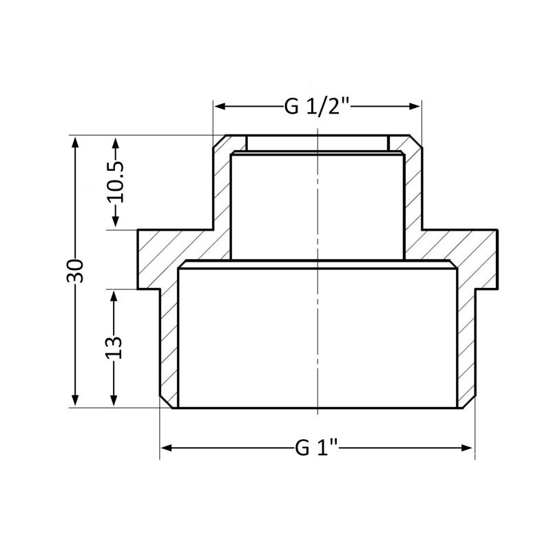 Ніпель Thermo Alliance Standart 1"х1/2" ЗР SD4082515 — фото 2