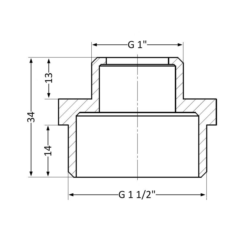 Ніпель Thermo Alliance Standart 1 1/2"х1" ЗР SD4084025 — фото 2