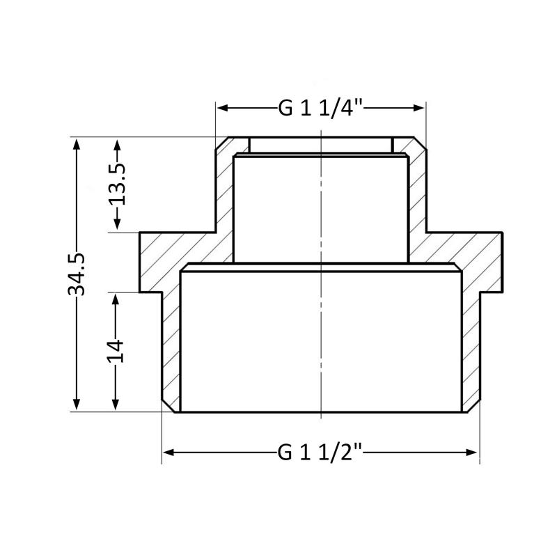 Ніпель Thermo Alliance Standart 1 1/2"х1 1/4" ЗР SD4084032 — фото 2