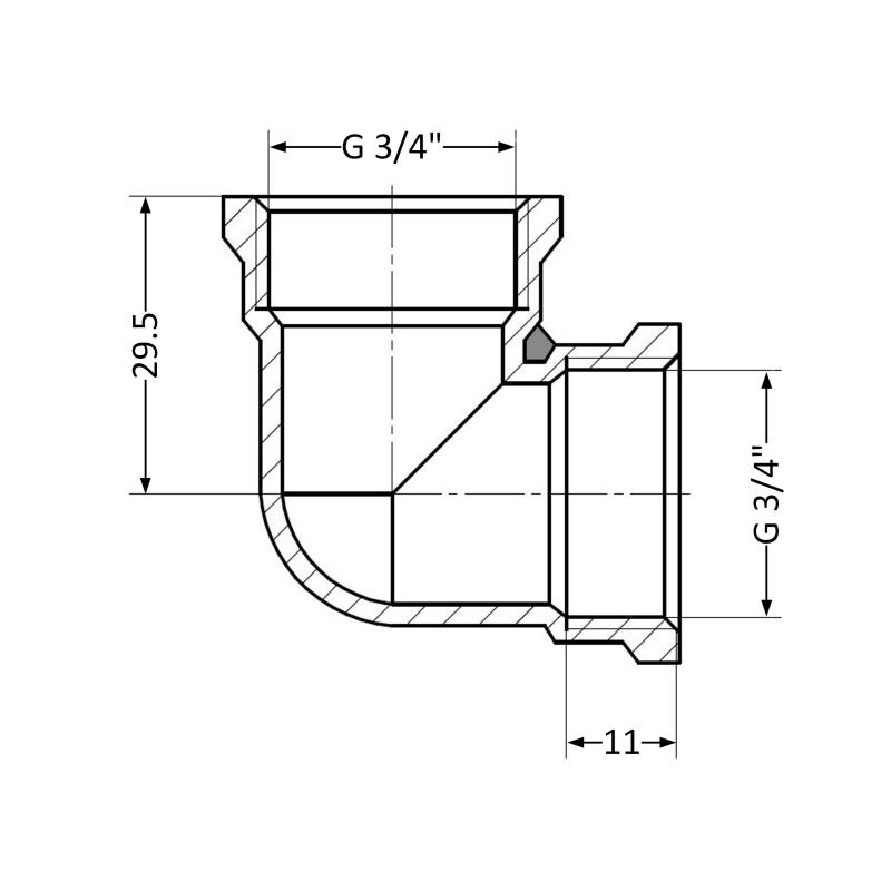 Кут Thermo Alliance Standart 3/4" ВР SD41820 — фото 2