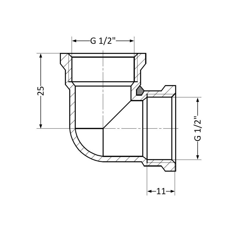 Кут Thermo Alliance Standart 1/2" ВР SD41815 — фото 2