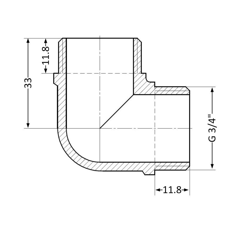 Кут Thermo Alliance Standart 3/4" ЗР SD41920 — фото 2