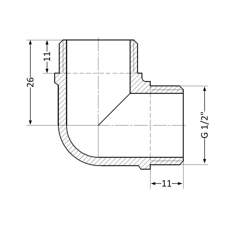 Кут Thermo Alliance Standart 1/2" ЗР SD41915 — фото 2