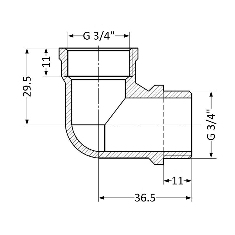 Кут Thermo Alliance Standart 3/4" ВЗ SD42020 — фото 2