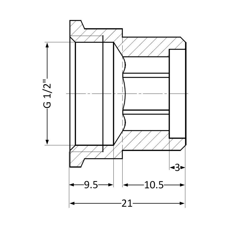 Подовжувач латунний Thermo Alliance Standart 1/2"ВЗ, L=10 мм SD4221510 — фото 2