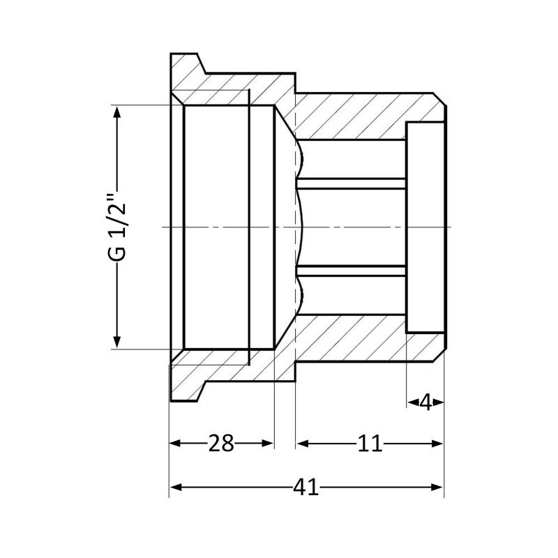 Подовжувач латунний Thermo Alliance Standart 1/2"ВЗ, L=30 мм SD4221530 — фото 2