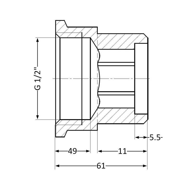 Подовжувач латунний Thermo Alliance Standart 1/2"ВЗ, L=50 мм SD4221550 — фото 2