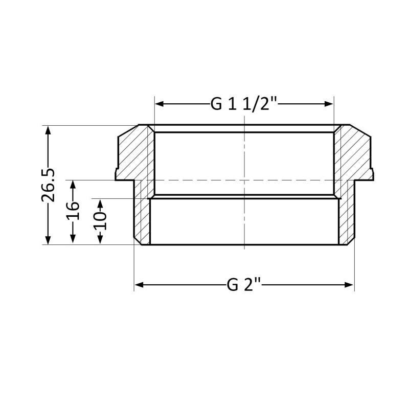 Футорка Thermo Alliance Standart 2"х1 1/2" ЗВ SD4235040 — фото 2