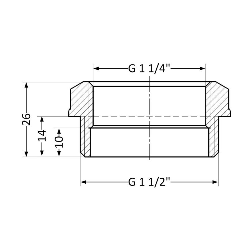 Футорка Thermo Alliance Standart 1 1/2"х1 1/4" ЗВ SD4234032 — фото 2