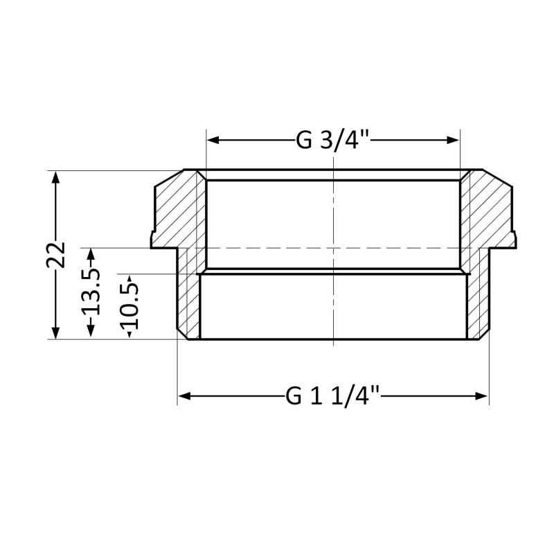Футорка Thermo Alliance Standart 1 1/4"х3/4" ЗВ SD4233220 — фото 2