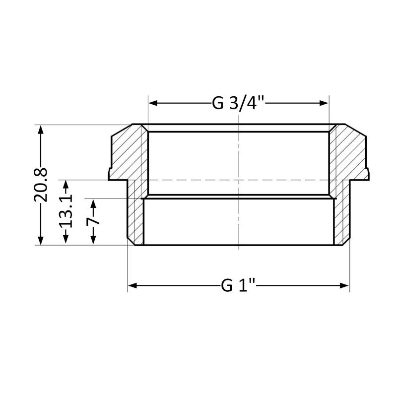 Футорка Thermo Alliance Standart 1"х3/4" ЗВ SD4232520 — фото 2