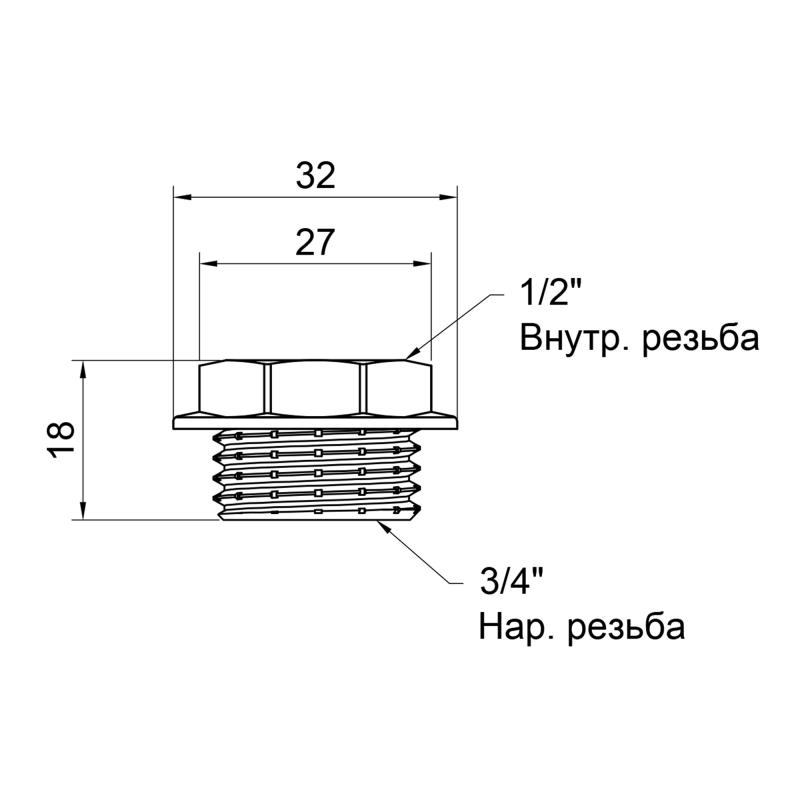Футорка Thermo Alliance Standart 3/4"х1/2" ЗВ SD4232015 — фото 2