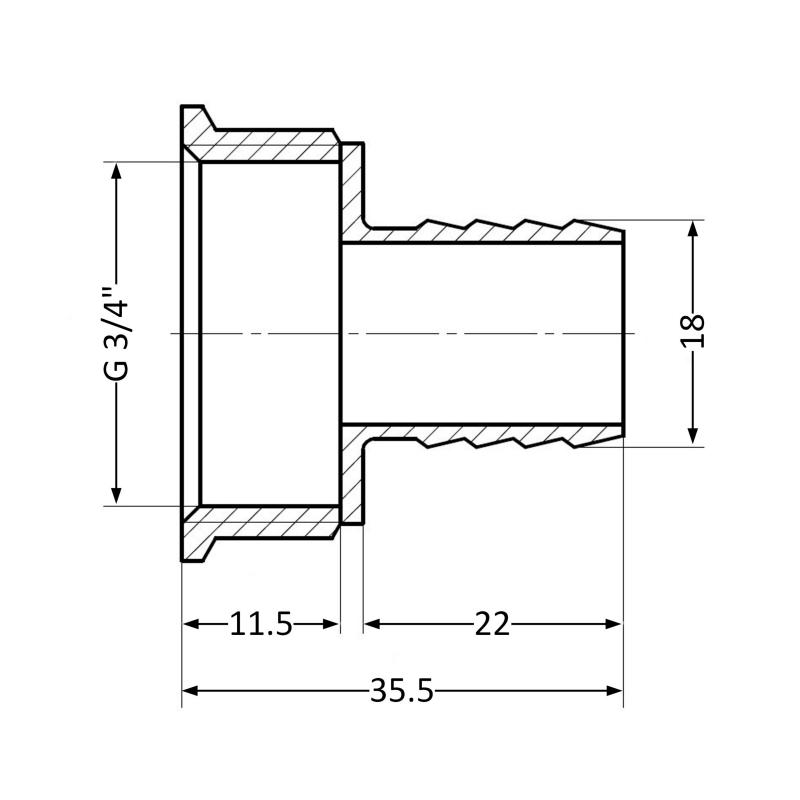 Штуцер Thermo Alliance Standart 18х3/4" ВР SD4262018 — фото 2