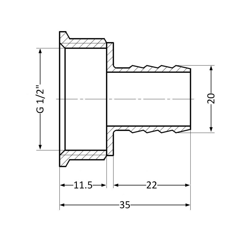 Штуцер Thermo Alliance Standart 20х1/2" ВР SD4261520 — фото 2
