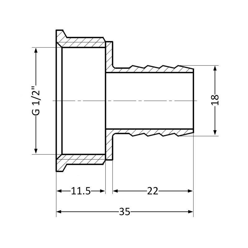 Штуцер Thermo Alliance Standart 18х1/2" ВР SD4261518 — фото 2