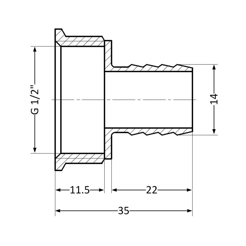 Штуцер Thermo Alliance Standart 14х1/2" ВР SD4261514 — фото 2