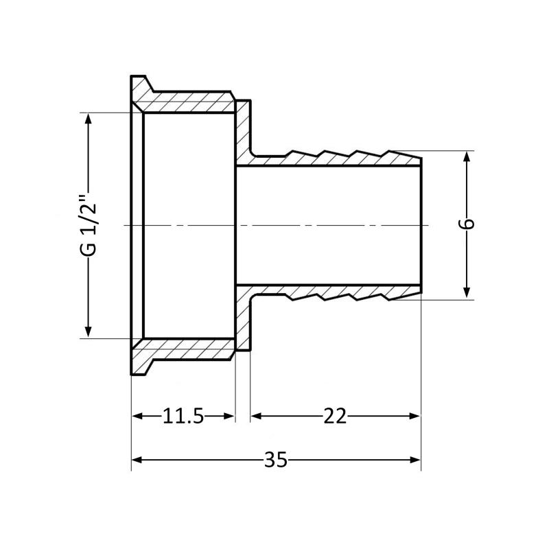 Штуцер Thermo Alliance Standart 6х1/2" ВР SD426156 — фото 2