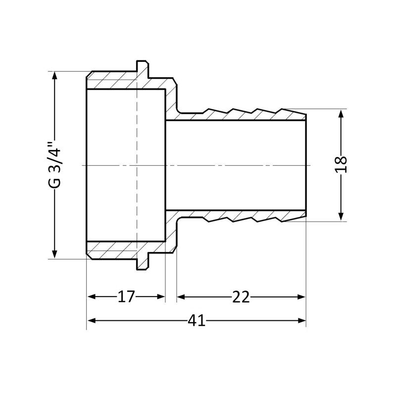 Штуцер Thermo Alliance Standart 18х3/4" ЗР SD4272018 — фото 2