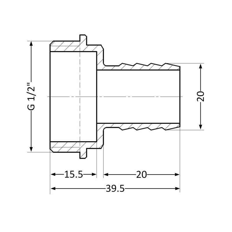 Штуцер Thermo Alliance Standart 20х1/2" ЗР SD4271520 — фото 2