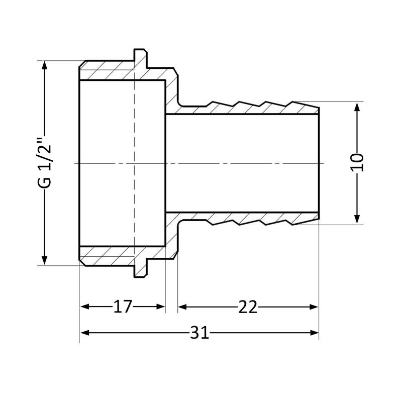 Штуцер Thermo Alliance Standart 10х1/2" ЗР SD4271510 — фото 2
