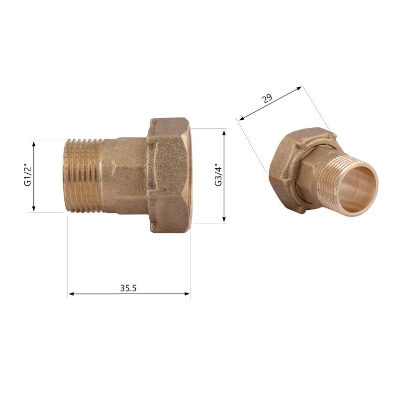 Комплект для лічильника Thermo Alliance Standart 1/2"З х 3/4"В SD42915 — фото 2