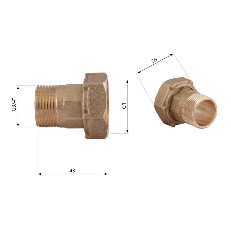 Комплект Thermo Alliance Standart 3/4"З х 1"В для лічильника SD42920 — фото 2