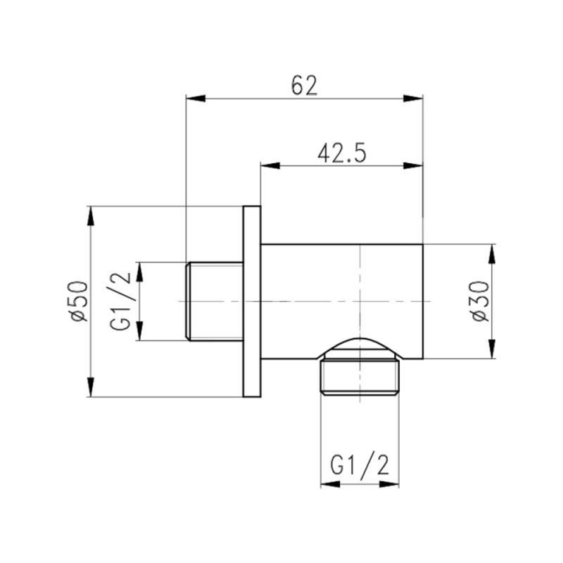Підключення для шланга Qtap Spojeni округле QTCRBB030 Black Matt — фото 2