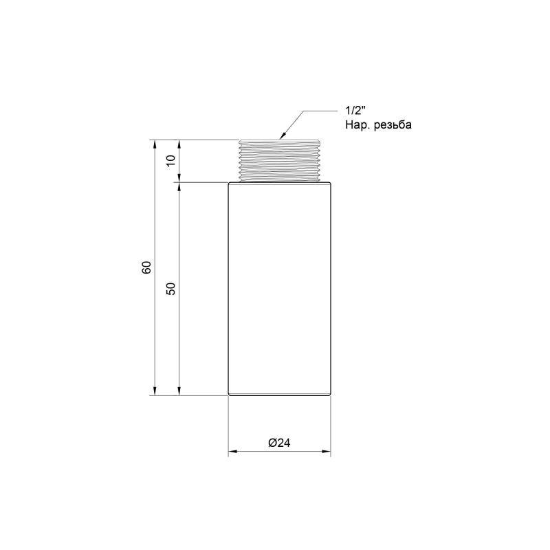 Подовжувач Thermo Alliance Standart 50х1/2" хром SD1301550 — фото 2