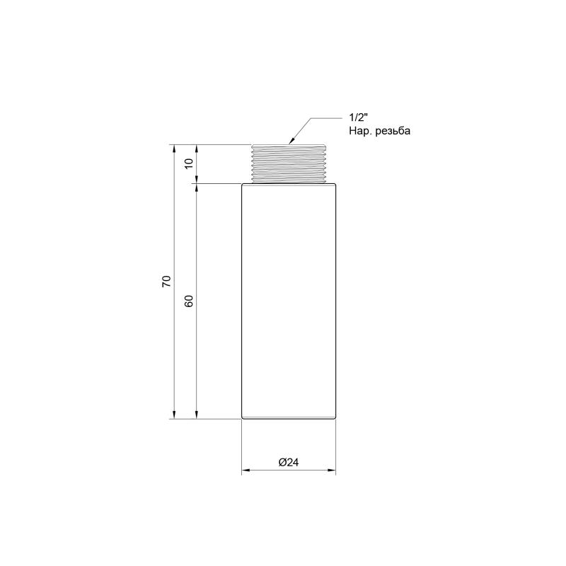 Подовжувач Thermo Alliance Standart 60х1/2" хром SD1301560 — фото 2
