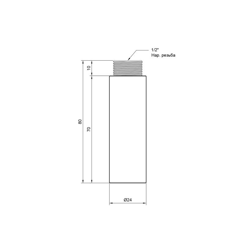 Подовжувач Thermo Alliance Standart 70х1/2" хром SD1301570 — фото 2