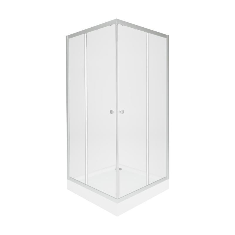 Набір Qtap душова кабіна Presto New CRM1099SC5 Clear 2020х900х900 мм + піддон Tern 309912C 90x90x12 см з сифоном