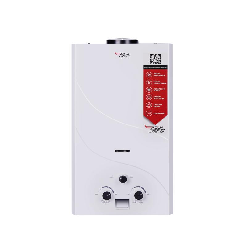 Колонка газова димохідна Aquatronic JSD20-A08 10 л режим Зима/Літо, White