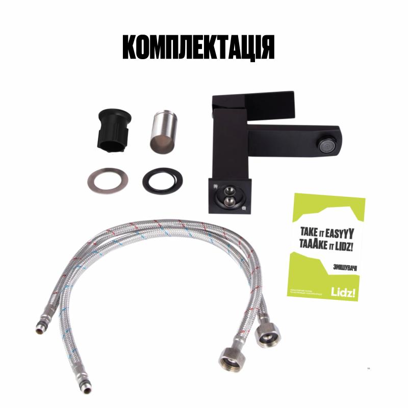 Змішувач для раковини Lidz Kubis 001F (k35) LDKUB001FBLA43376 Black — фото 6