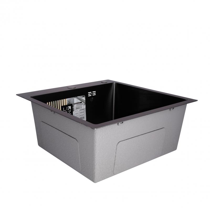 Мийка для кухні інтегрована Lidz Handmade H5050B (LDH5050BPVD43619) Brushed Black PVD 3,0/1,0 мм — фото 3