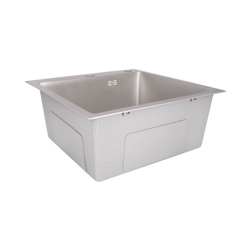 Мийка для кухні інтегрована Lidz Handmade H5050G (LDH5050GPVD43620) Brushed Grey PVD 3,0/1,0 мм — фото 3