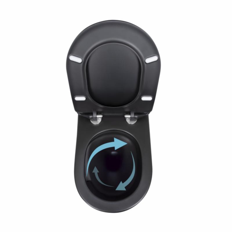 Унітаз підвісний Qtap Taurus безободковий з сидінням Soft-close QT2433084EUQMB — фото 6