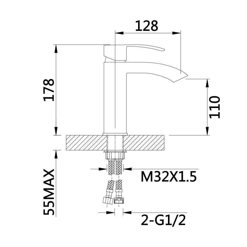 Змішувач для раковини Qtap Swan Cascada QTSWA270CRM45564 Chrome — фото 2