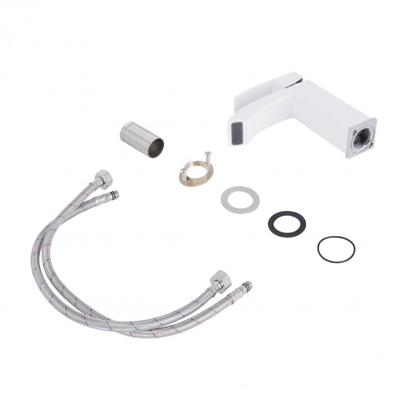 Змішувач для раковини Qtap Swan Cascada QTSWA270CRW45568 Chrome/White — фото 4