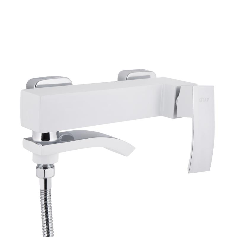 Змішувач для ванни Qtap Swan Cascada з поворотним виливом (з душовим гарнітуром) QTSWA260CRW45569 Chrome/White — фото 4
