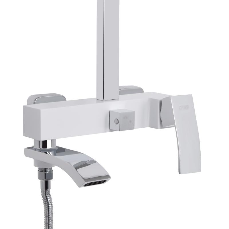 Душова система універсальна Qtap Swan Cascada на три споживачі (з виливом) QTSWA111CRW45570 Chrome/White — фото 3