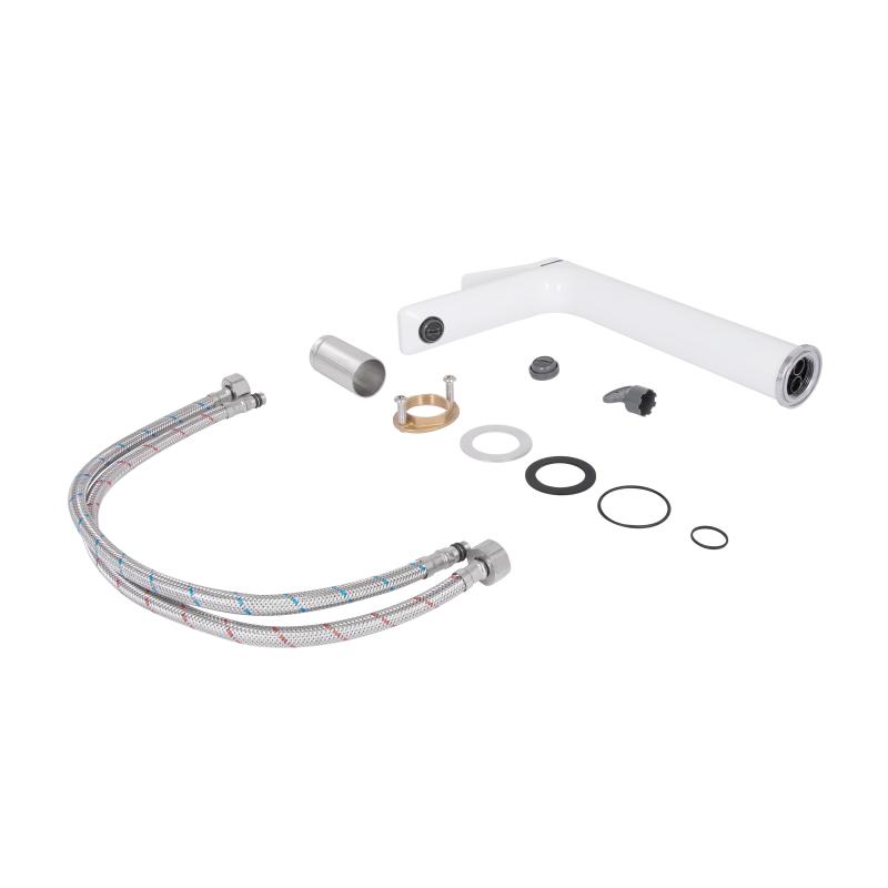 Змішувач для раковини Qtap Presto високий QTPRE269CRW45577 Chrome/White — фото 6